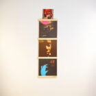 Vinyl frame naturel bamboe met 4 platen