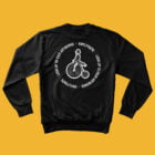 Zwarte vinyl frame sweater met logo